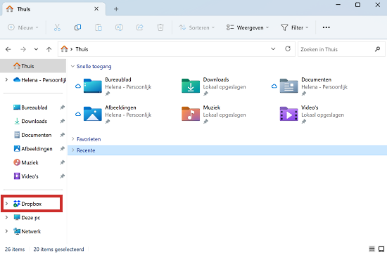 Dropboxmap in Verkenner Windows 11